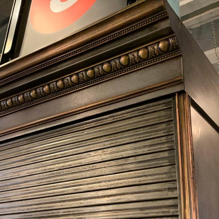 Antique Steel and Brass Roll Top Valuables Safe Display For Sale at 1stDibs roll top