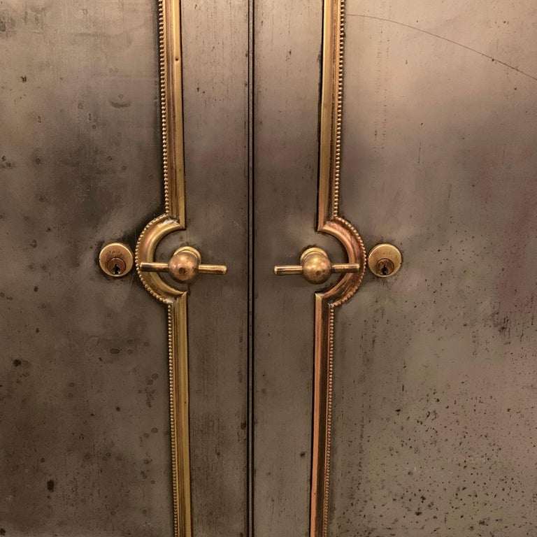 Antique Steel and Brass Roll Top Valuables Safe Display For Sale at 1stDibs roll top