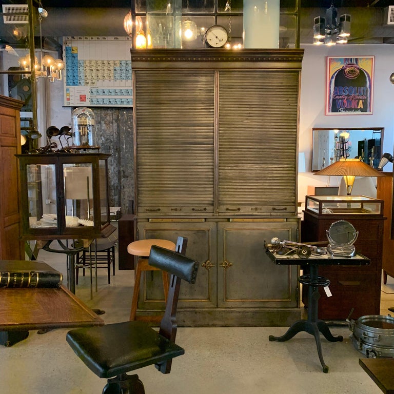 Antique Steel and Brass Roll Top Valuables Safe Display For Sale at 1stDibs roll top