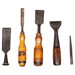 Antique Steel and Wood Chisels