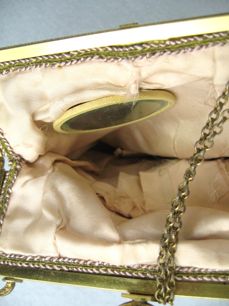 Antique Steel Beaded Flapper Hand Bag 1920s For Sale 5