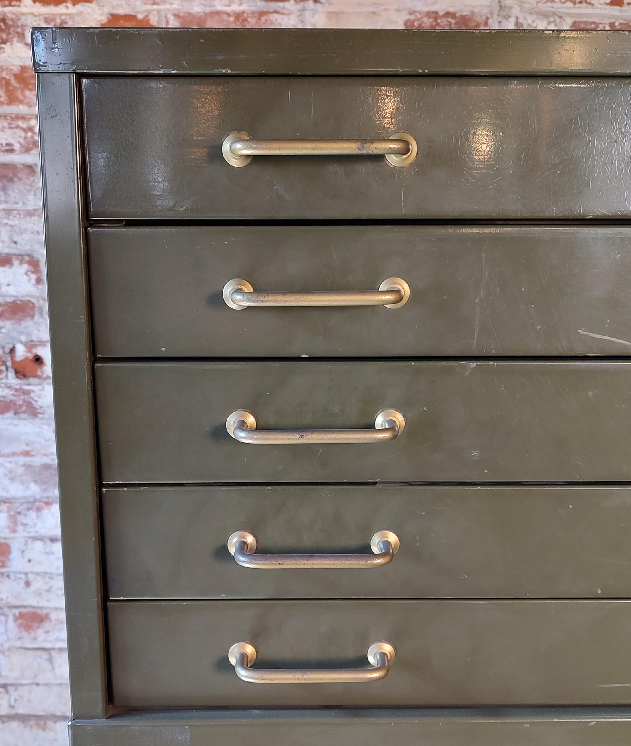 Antique Steel Double Stack Flat File For Sale at 1stDibs