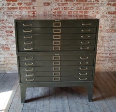 Antique Steel Double Stack Flat File