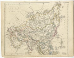 Antique Steel Engraved Map of Asia, c.1860