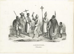 Antique Steel Engraved Print Showing Natives of Abyssinia, Ethiopia