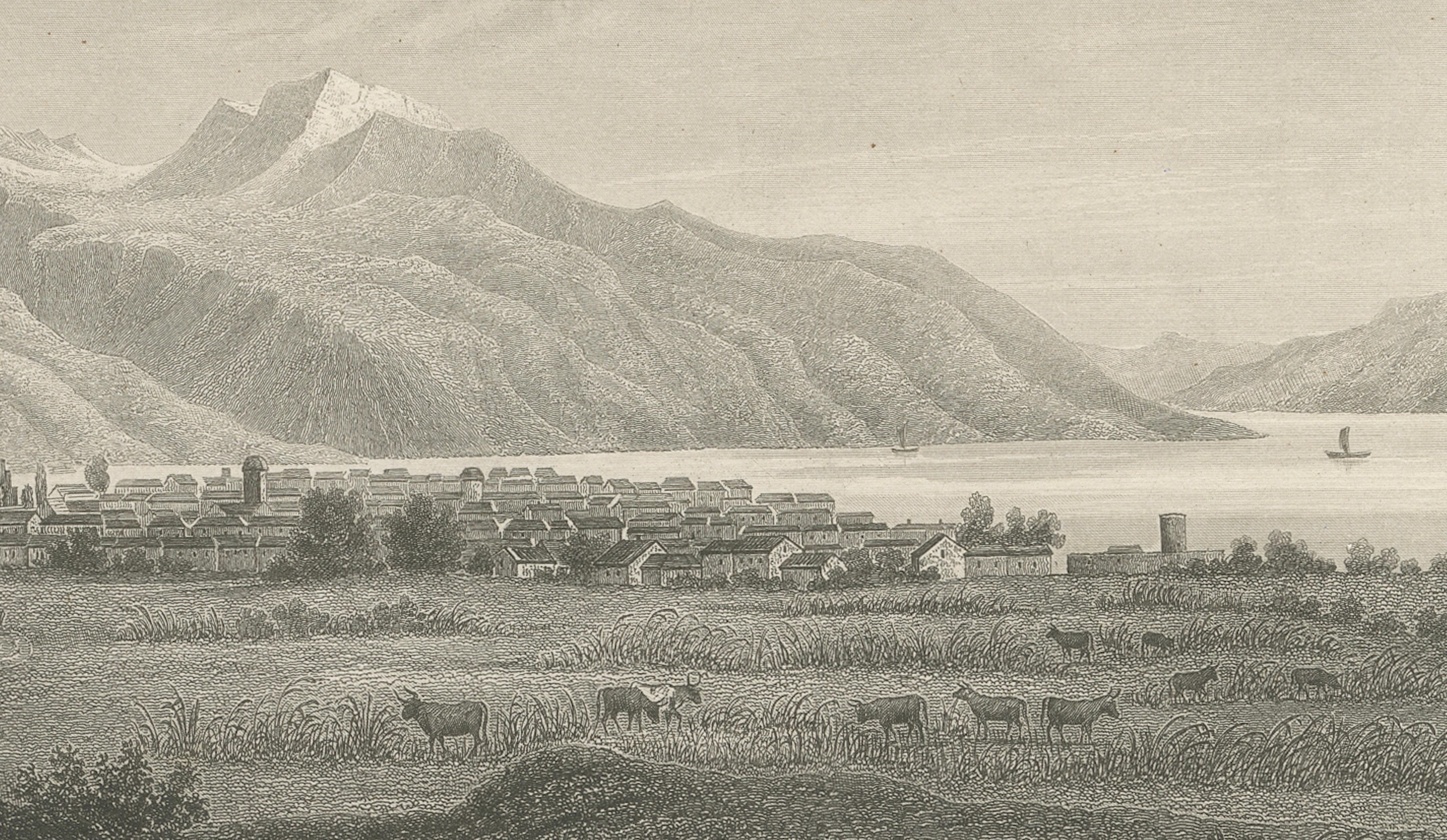 Antique Steel Engraving of Salt Lake City, Mormon Settlement, ca. 1850