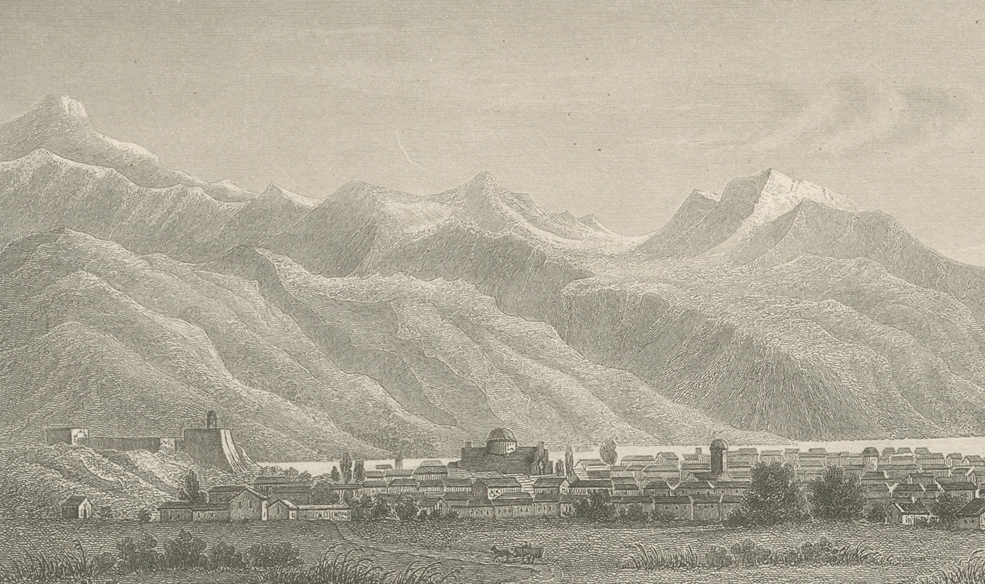 Antique Steel Engraving of Salt Lake City, Mormon Settlement, ca. 1850
