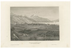 Antique Steel Engraving of Salt Lake City, Mormon Settlement, ca. 1850