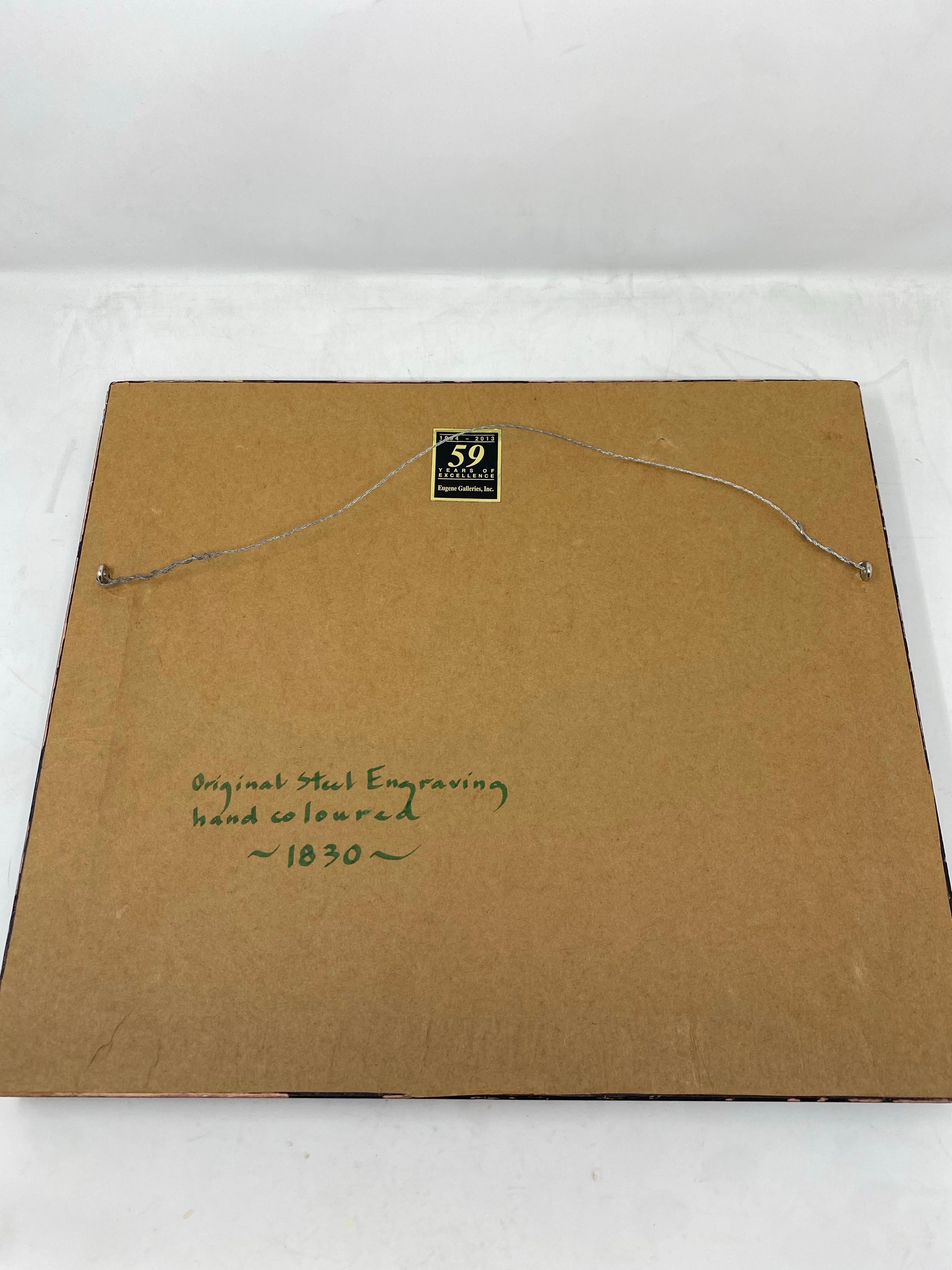 Fatto a mano Incisione antica in acciaio Yale College & State House Litografia 1830 in vendita