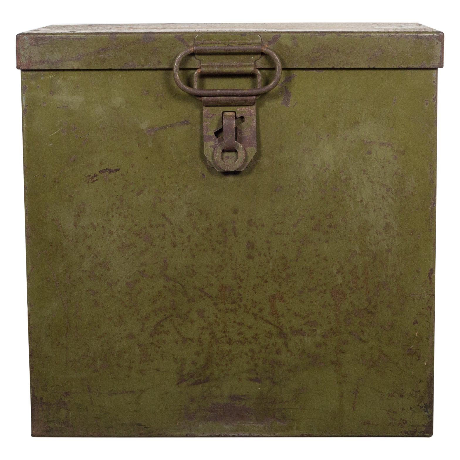 Antique Steel Movie Reel Transport Box, c.1920