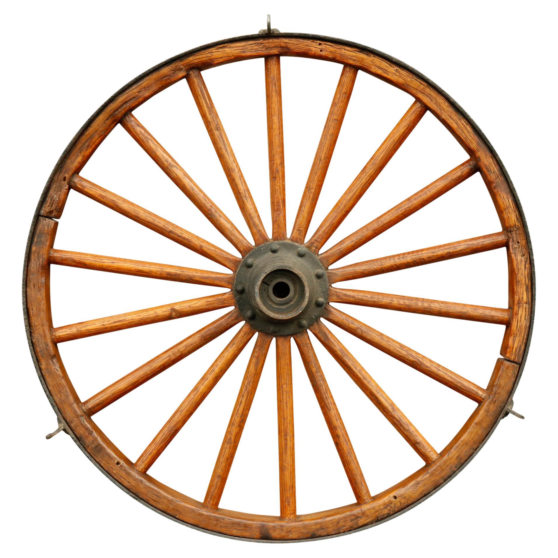 Antique Steel & Oak Wagon Wheel