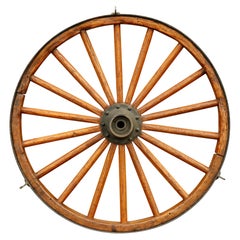 Antique Steel & Oak Wagon Wheel