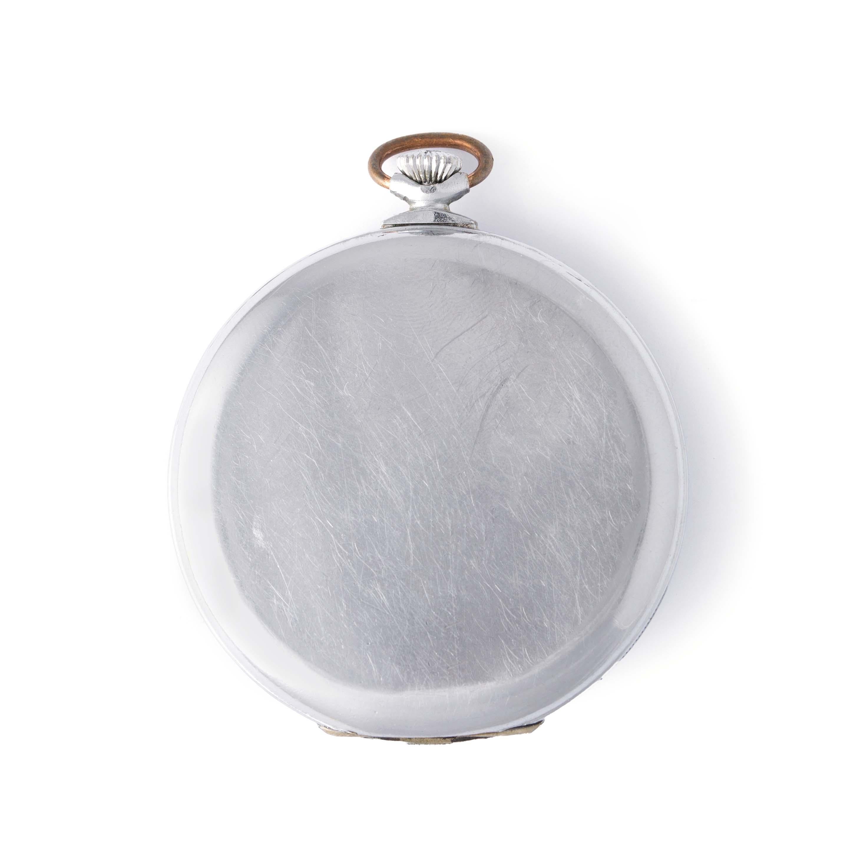 Antique Steel Pocket Watch In Fair Condition For Sale In Geneva, CH