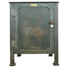 Antique Steel Textile Machine Works Factory Cabinet Riveted 