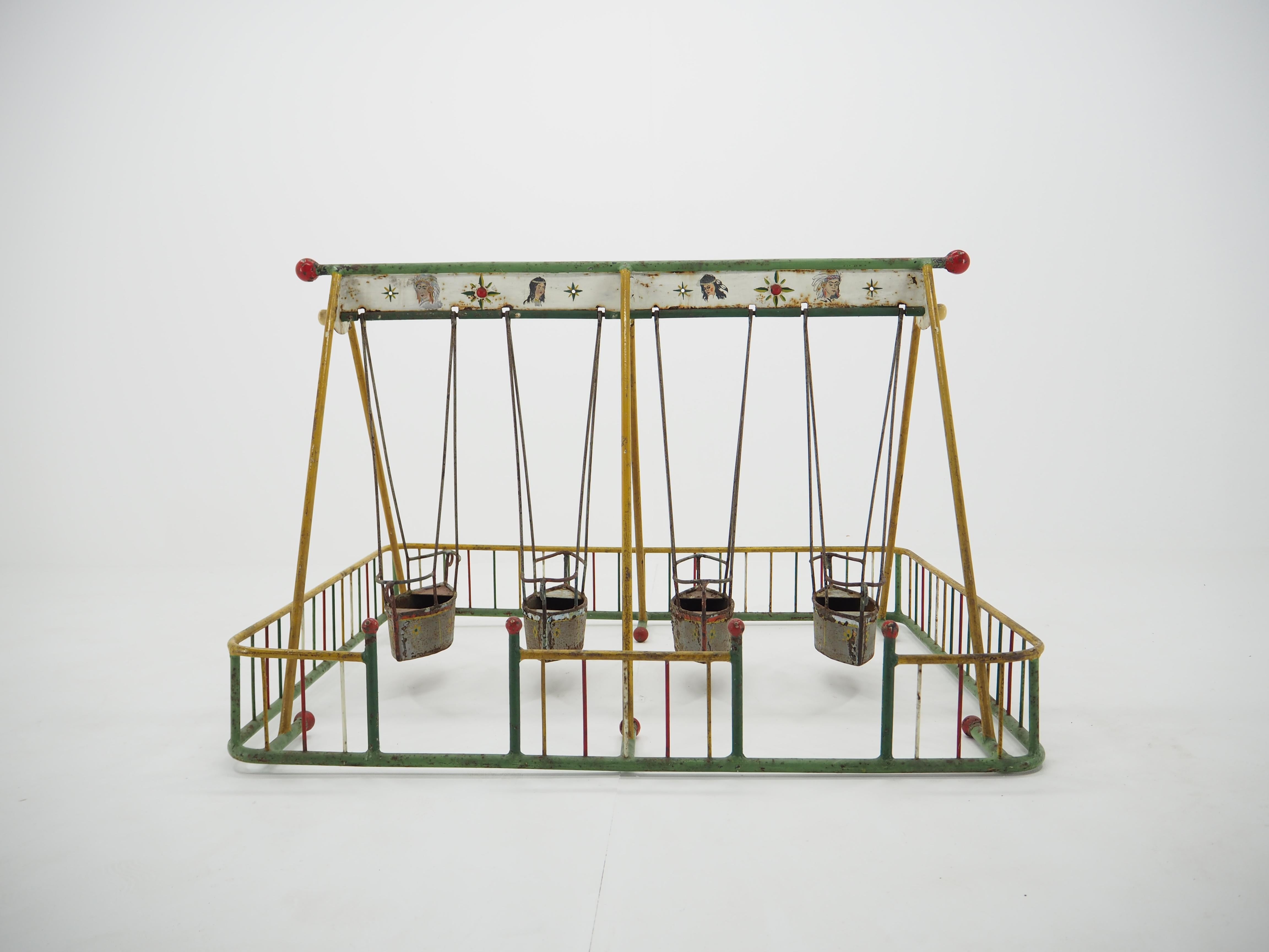 - Original condition 
- Functional steel toy
- Unique thing 
- For museum 
- Swing is functional 
- Toy for kids.
 