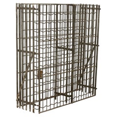 Antique Steel Wine Rack With Lockable Doors