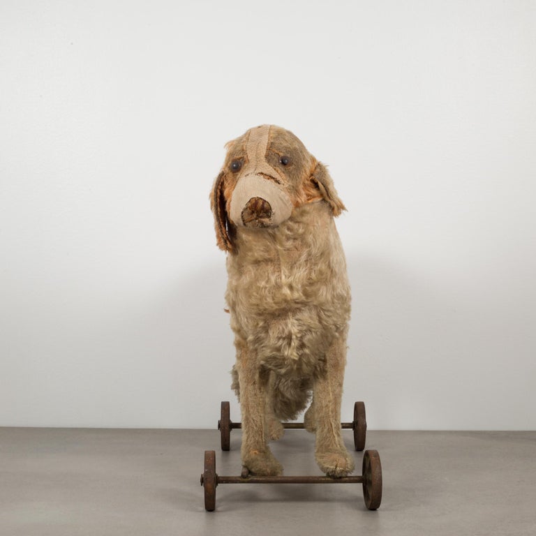 Antique Steiff Mohair Dog Pull Toy, circa 1910 For Sale at 1stDibs
