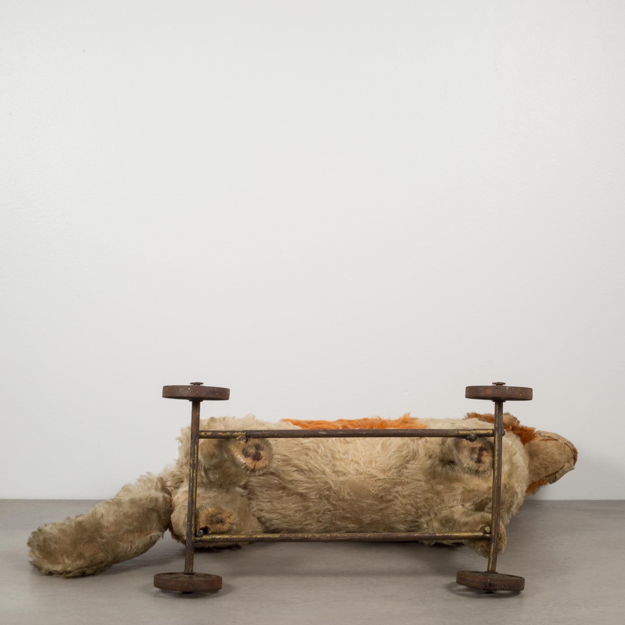 Victorian Antique Steiff Mohair Dog Pull Toy, circa 1910