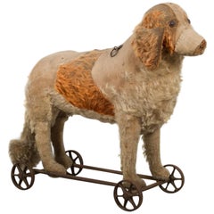 Antique Steiff Mohair Dog Pull Toy, circa 1910