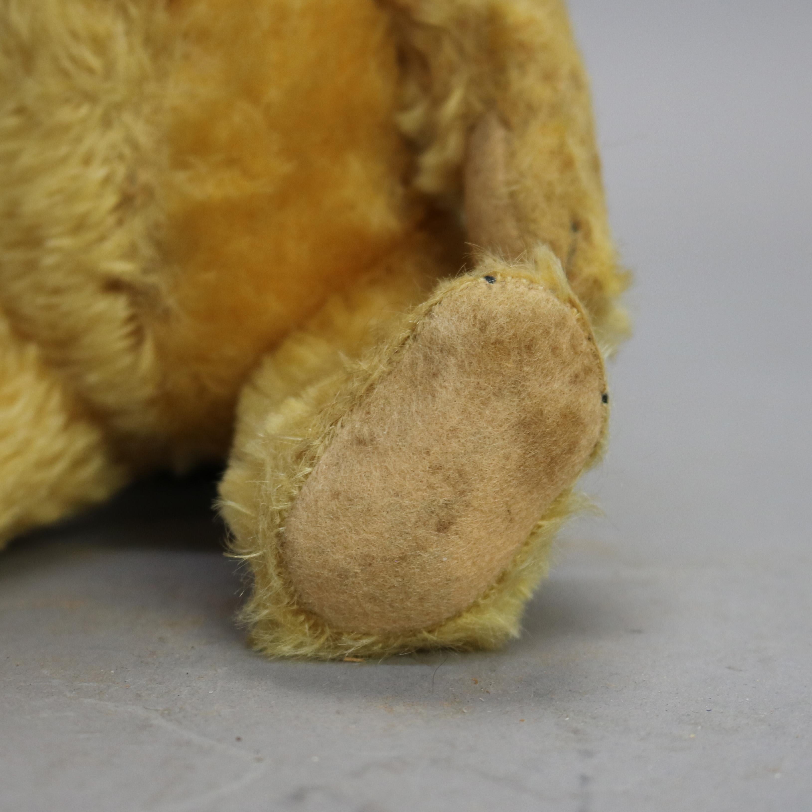 Textile Antique Steiff Mohair Teddy Bear with Signature Seal C1930