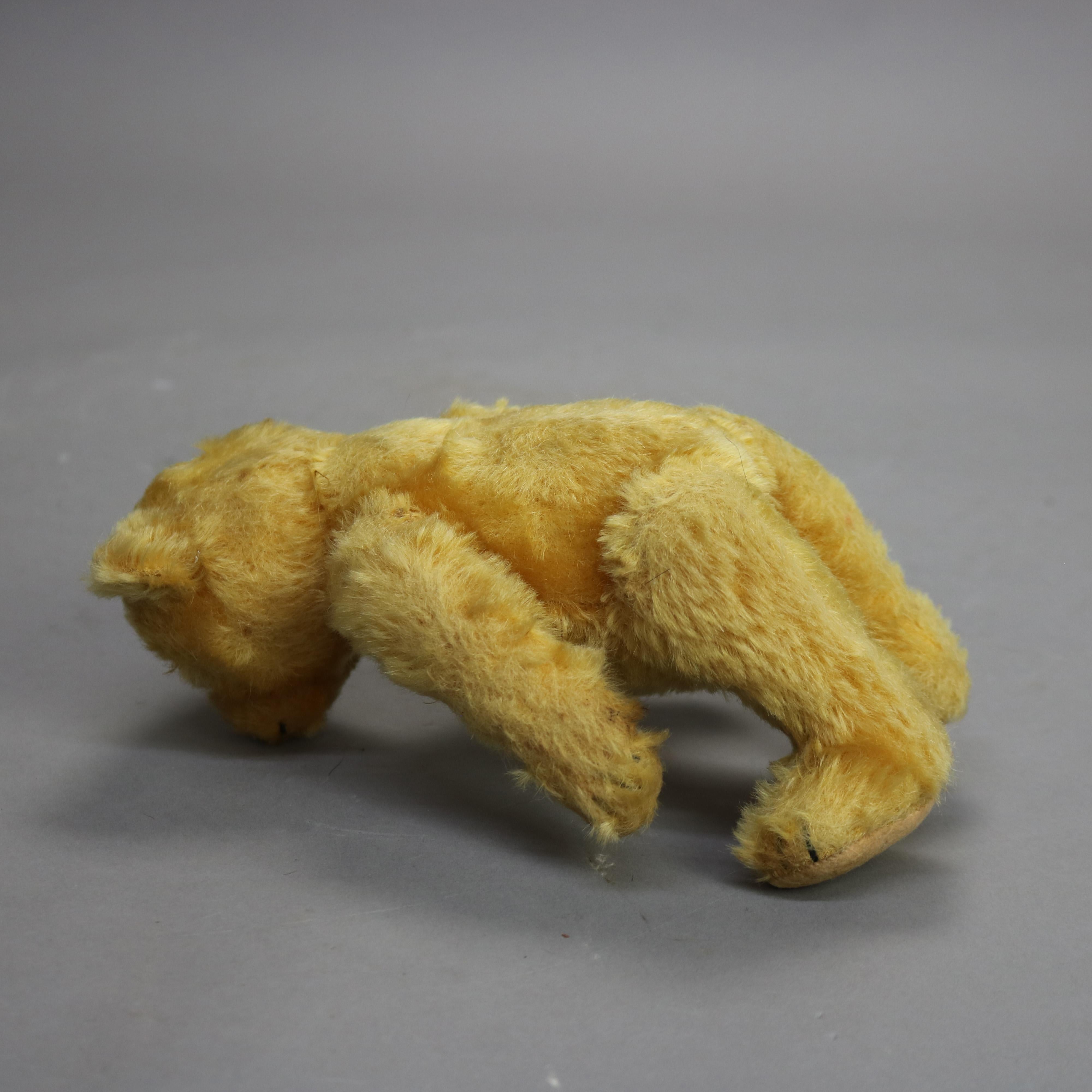 Antique Steiff Mohair Teddy Bear with Signature Seal C1930 2