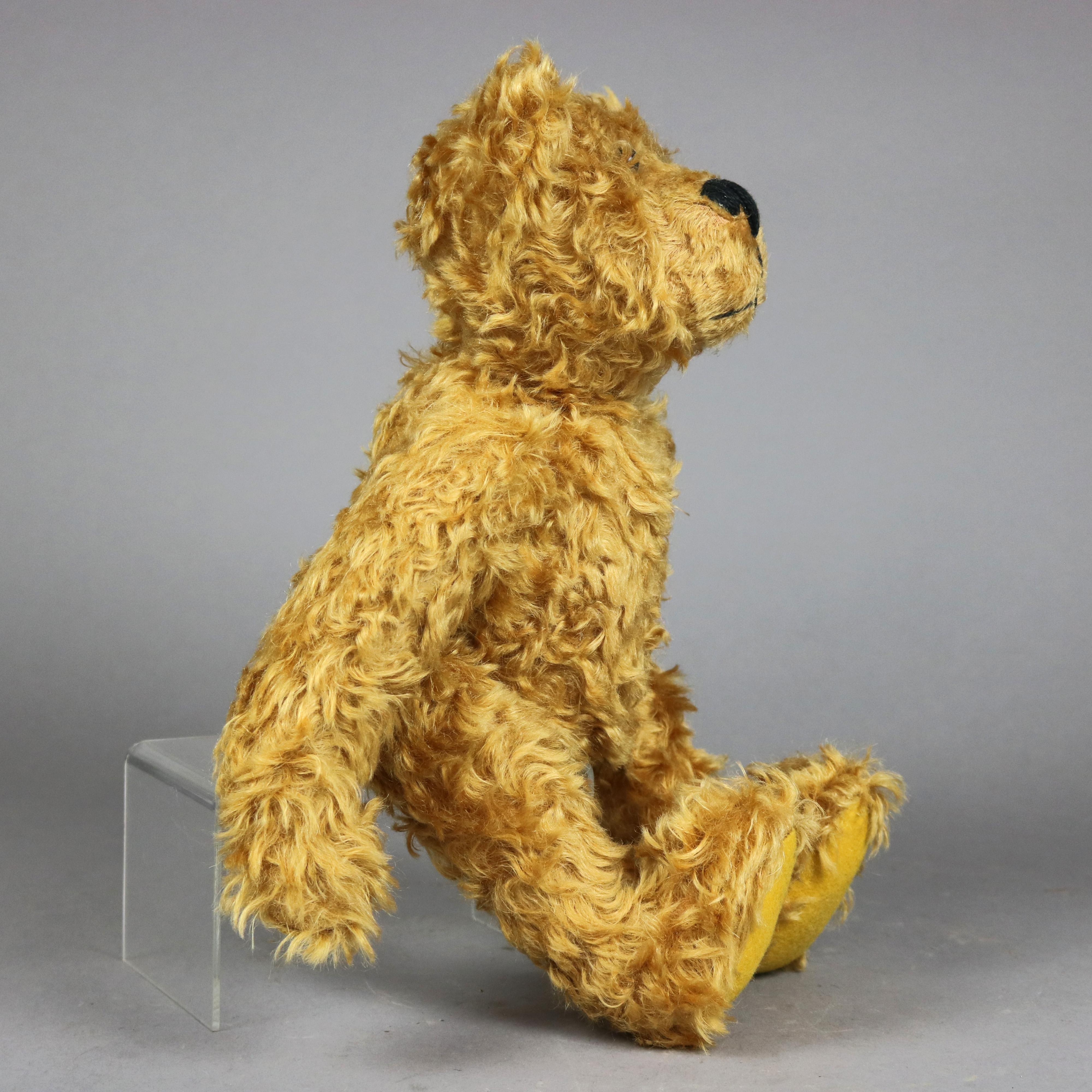Antique Steiff School Golden Standard Size Jointed Teddy Bear circa 1940 In Good Condition In Big Flats, NY