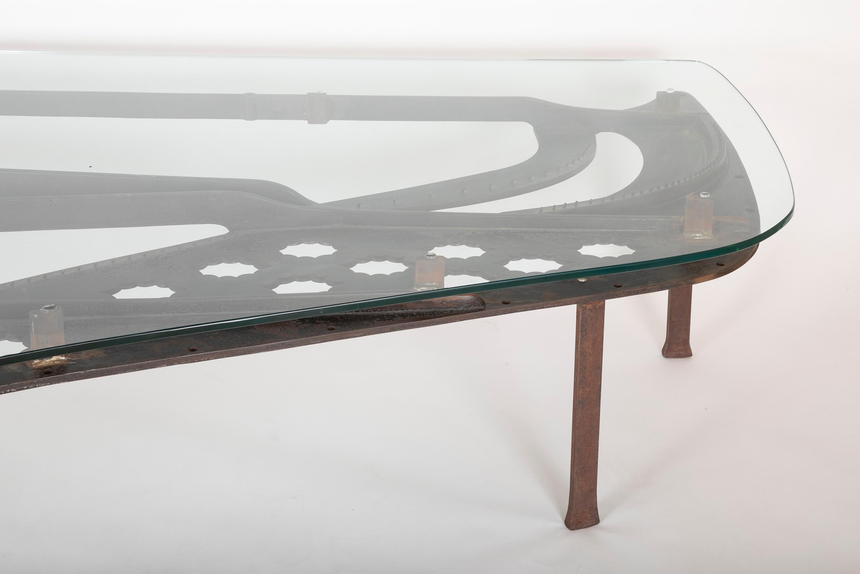 19th Century Antique Steinway Cast Iron Piano Frame Model a Grand Piano Now a Coffee Table For Sale