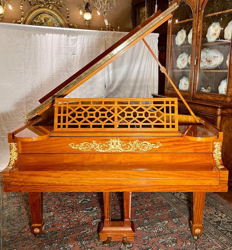 Antique Steinway & Sons Gold Bronze & Satinwood Baby Piano Circa 1910 For Sale 3