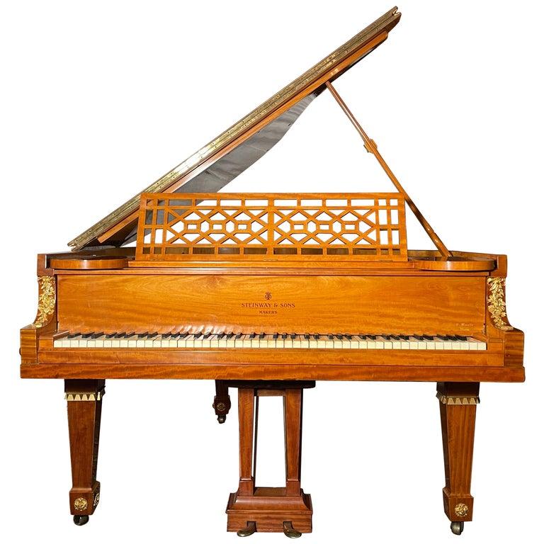 Antique Steinway & Sons Gold Bronze & Satinwood Baby Piano Circa 1910 For Sale 4