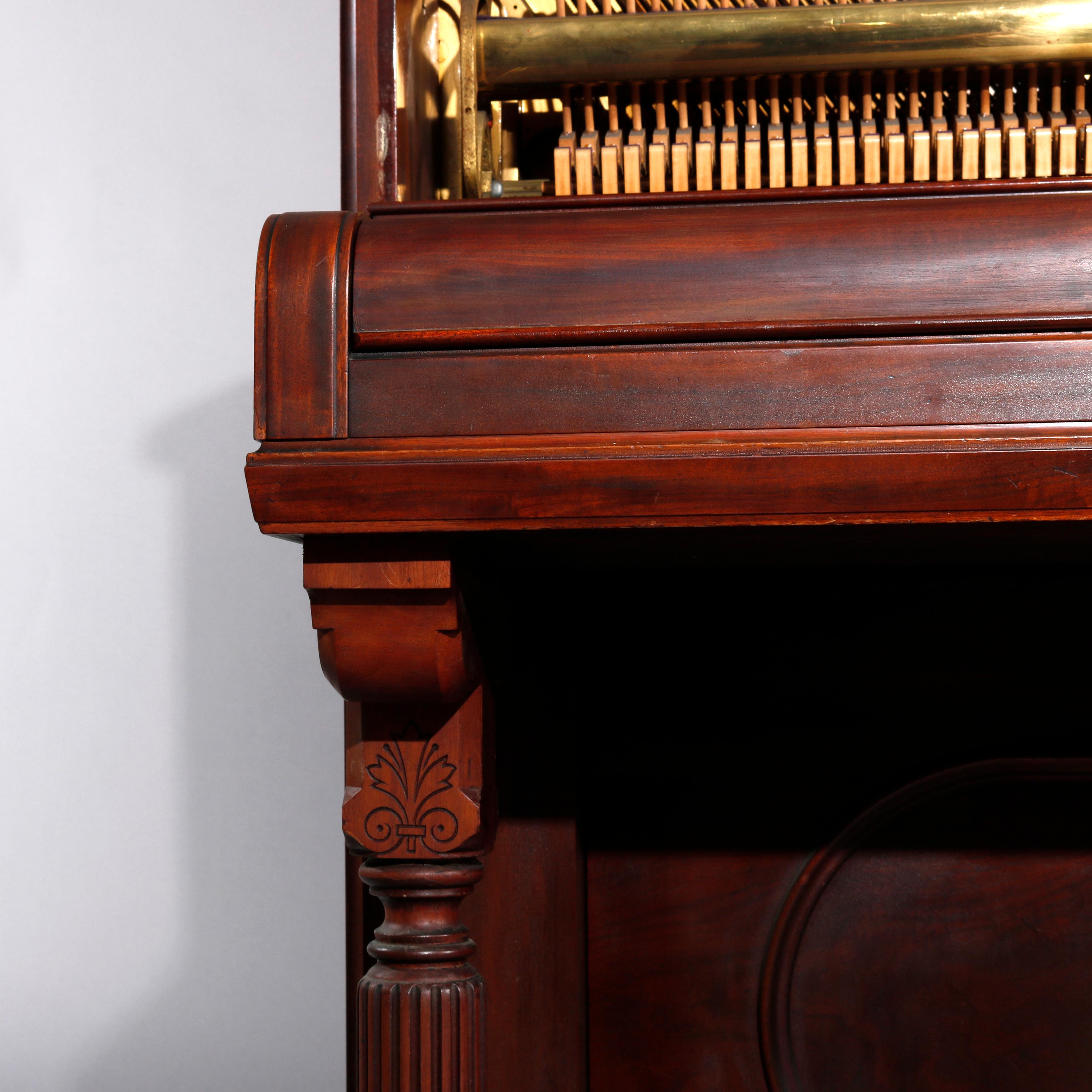 Antique Steinway & Sons Mahogany Upright Piano, circa 1864 6
