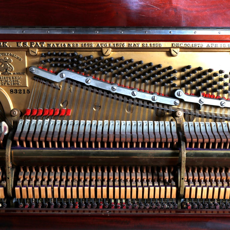 Antique Steinway and Sons Mahogany Upright Piano, circa 1864 at 1stDibs
