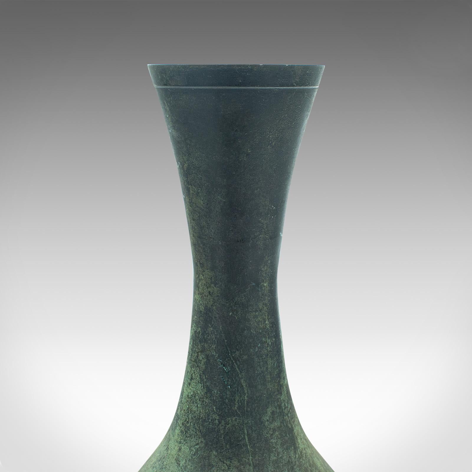 Antique Stem Vase, Japanese, Weathered Bronze, Decorative, Flower Urn, Victorian 2