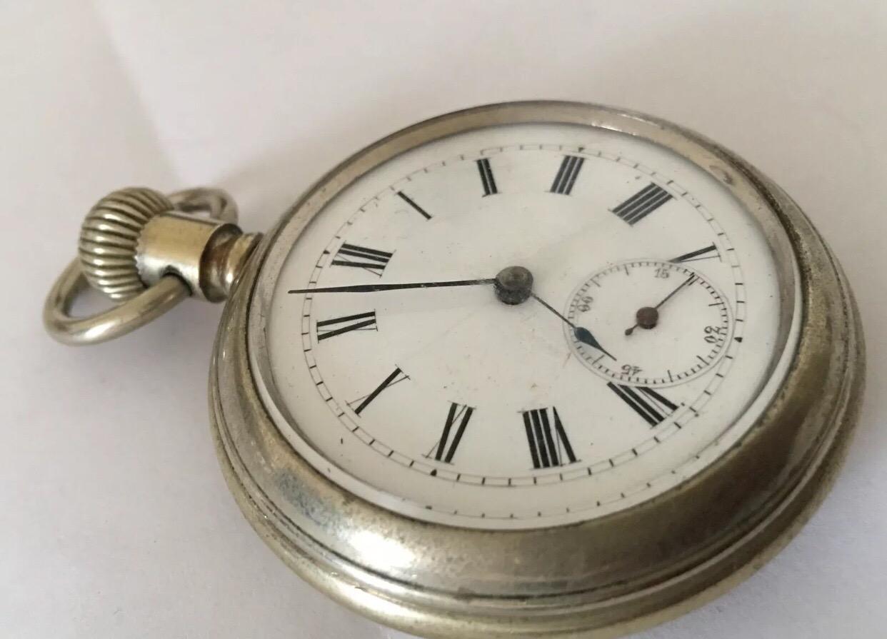 Women's or Men's Antique Stem-Wind Pocket Watch For Sale