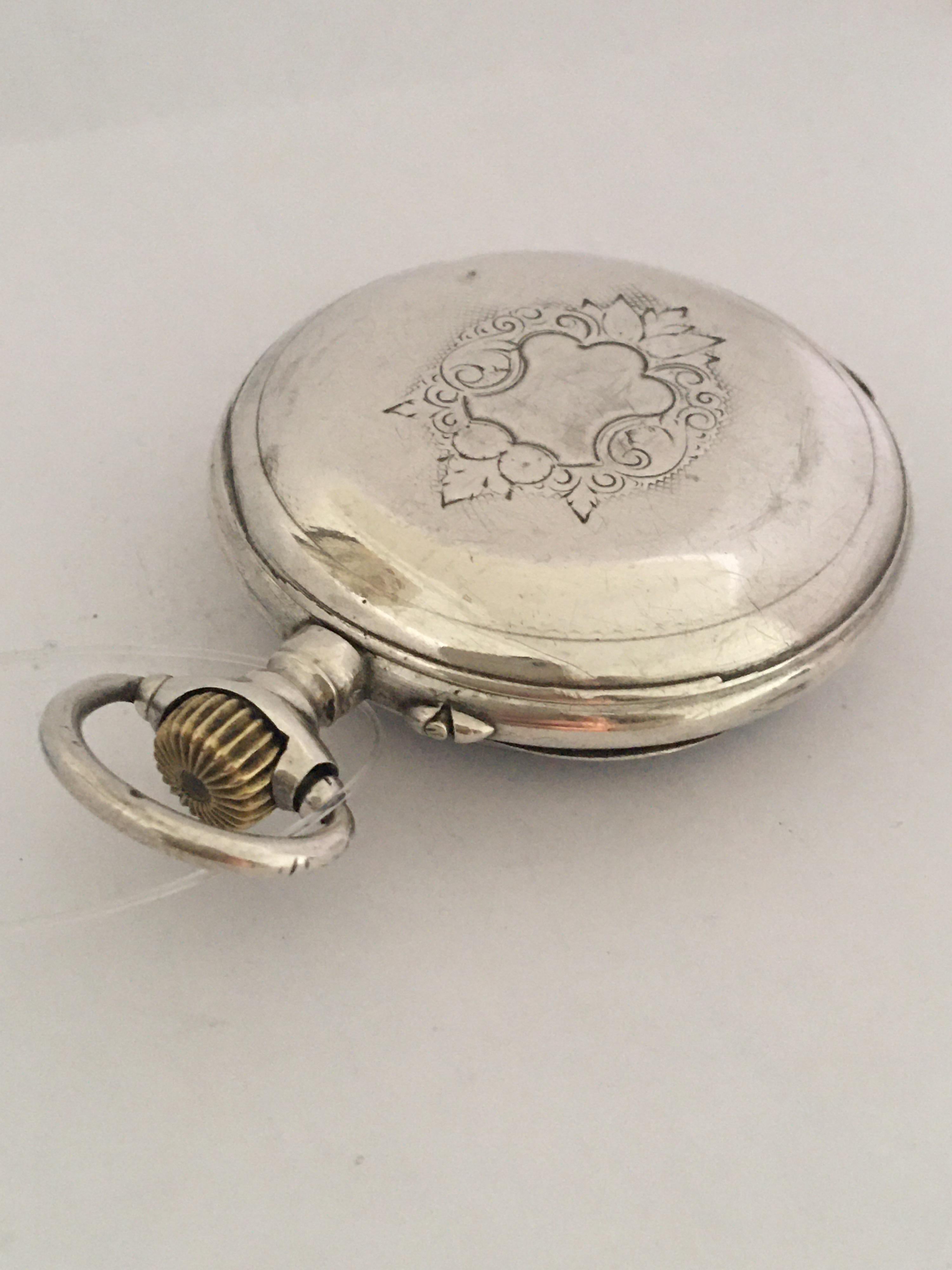 Antique Stem-Wind Silver Calendar Pocket Watch In Fair Condition In Carlisle, GB