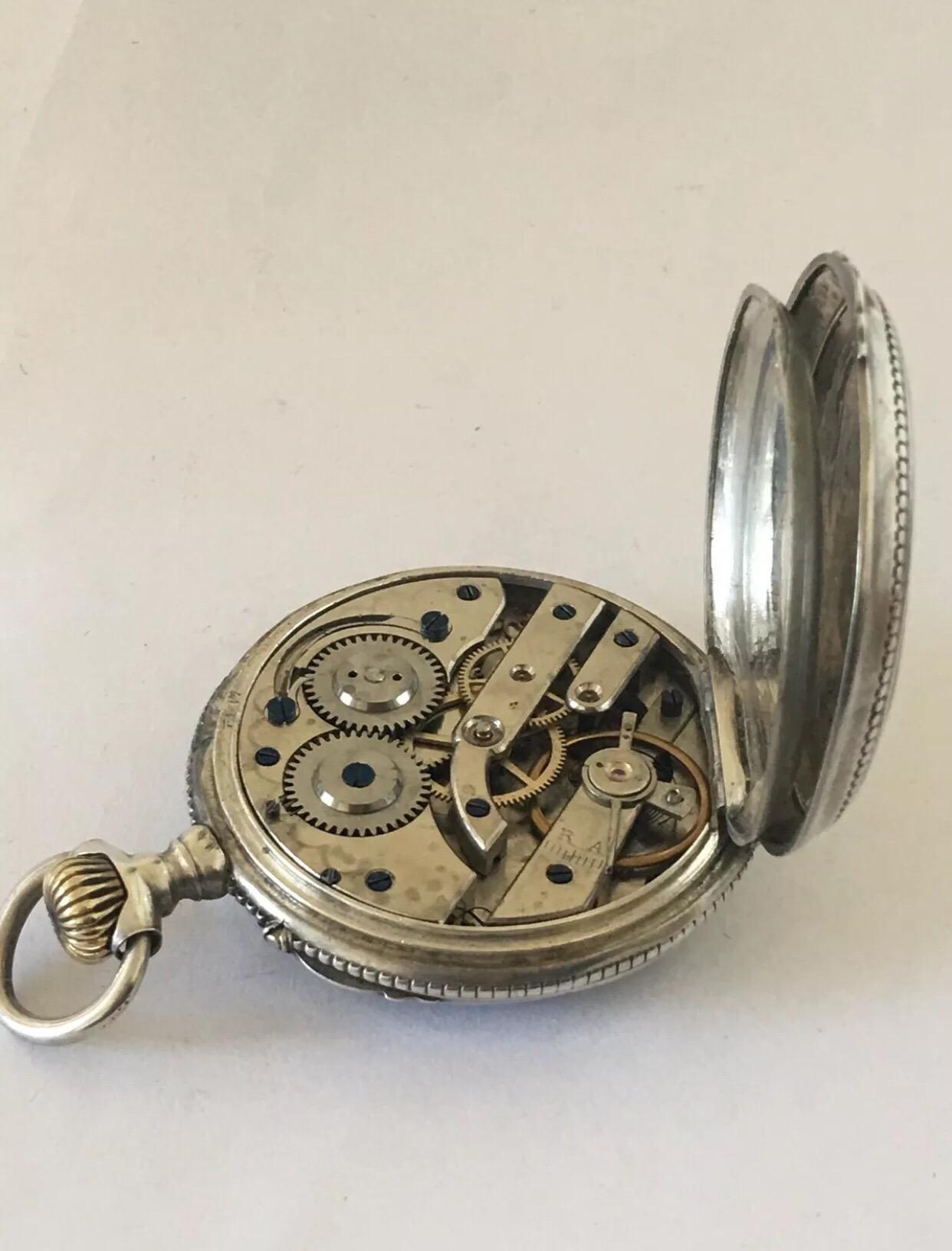 Antique Stem-Wind Silver Pocket Watch In Good Condition For Sale In Carlisle, GB