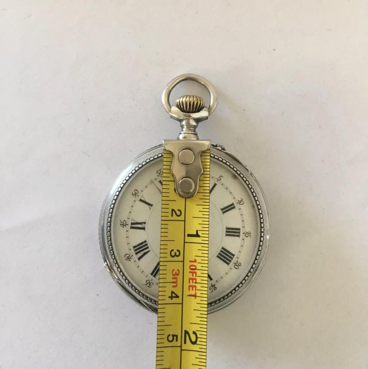 Antique Stem-Wind Silver Pocket Watch For Sale 1