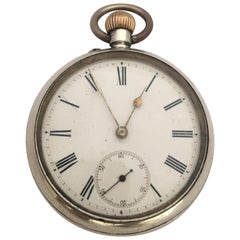 Antique Stem-Winding Silver Pocket Watch