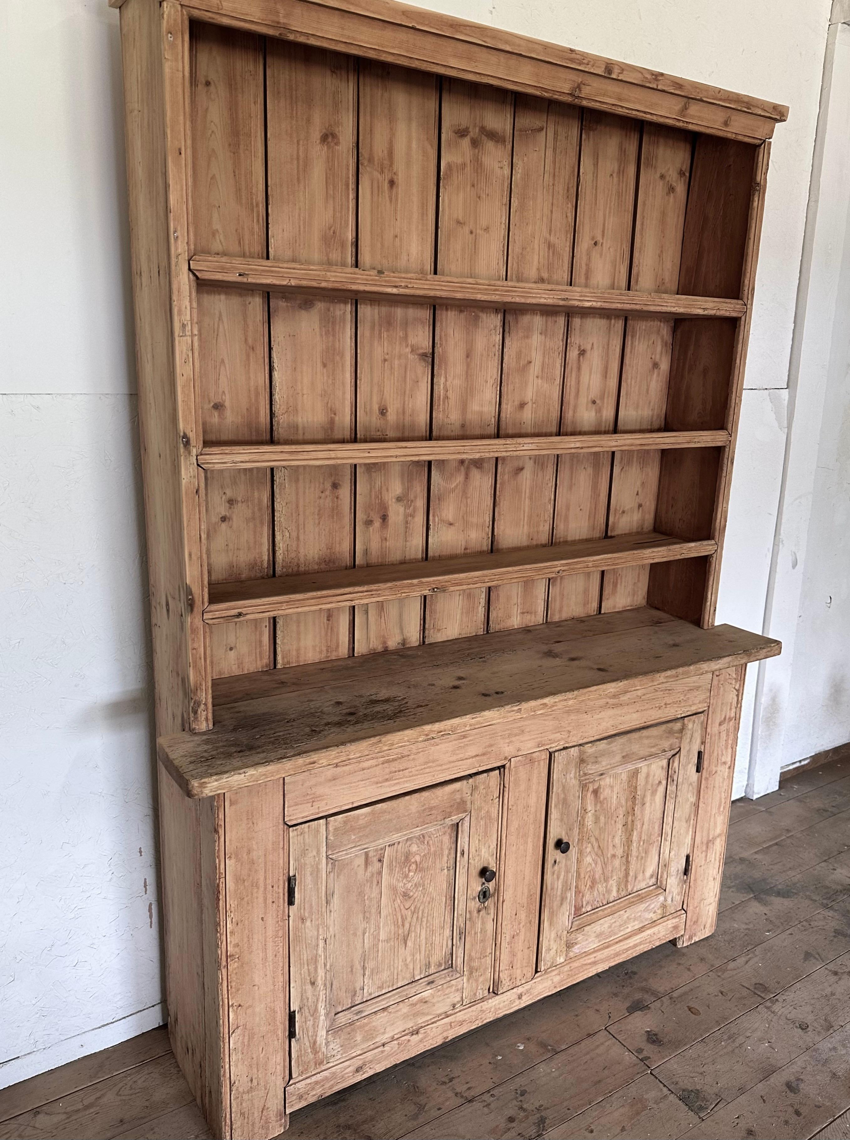 Hand-Crafted 19th Century English Pine Dresser For Sale