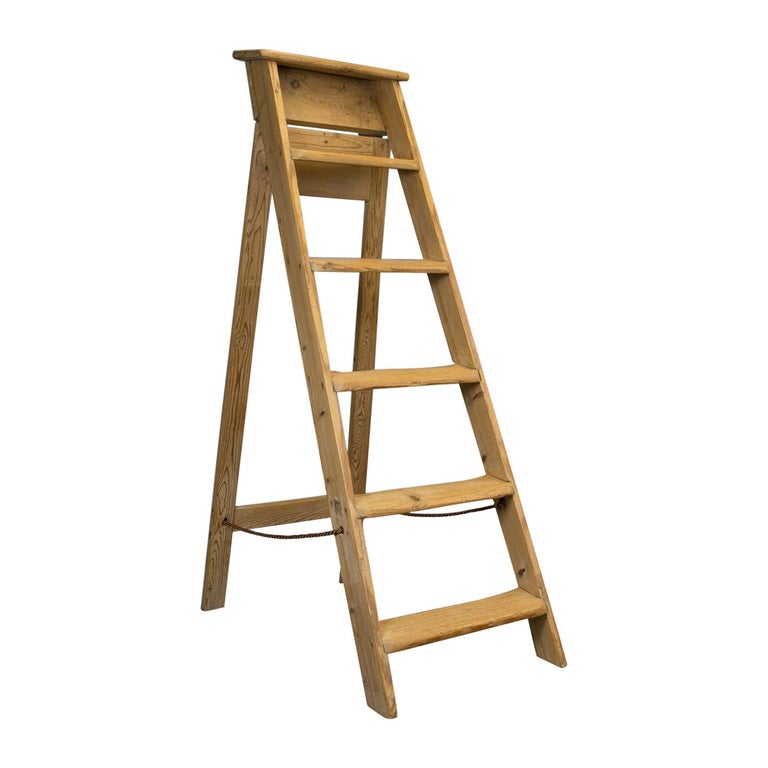 Antique Step Ladder, English, Victorian, Pine, Set of Steps, Display
