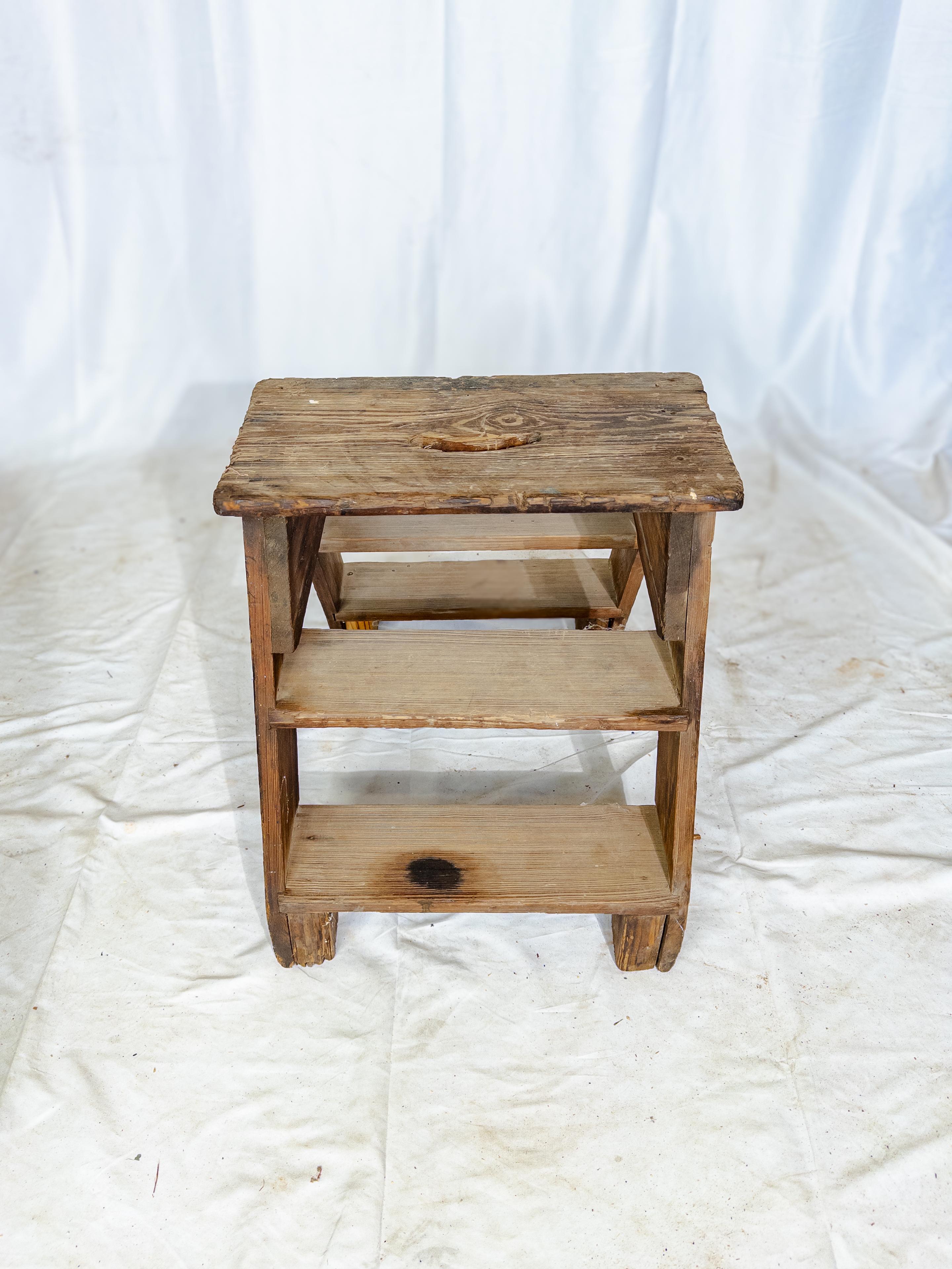 antique folding step stool