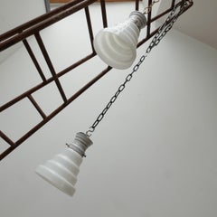 Antique Stepped Opaline Glass Pendant Lights '8'