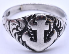 Antique Sterling Anchor Ring, Hallmarked Birmingham, 1898