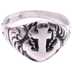 Antique Sterling Anchor Ring, Hallmarked Birmingham, 1898