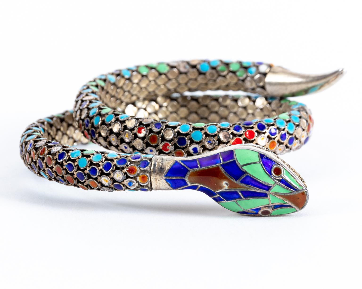 art deco snake bracelet