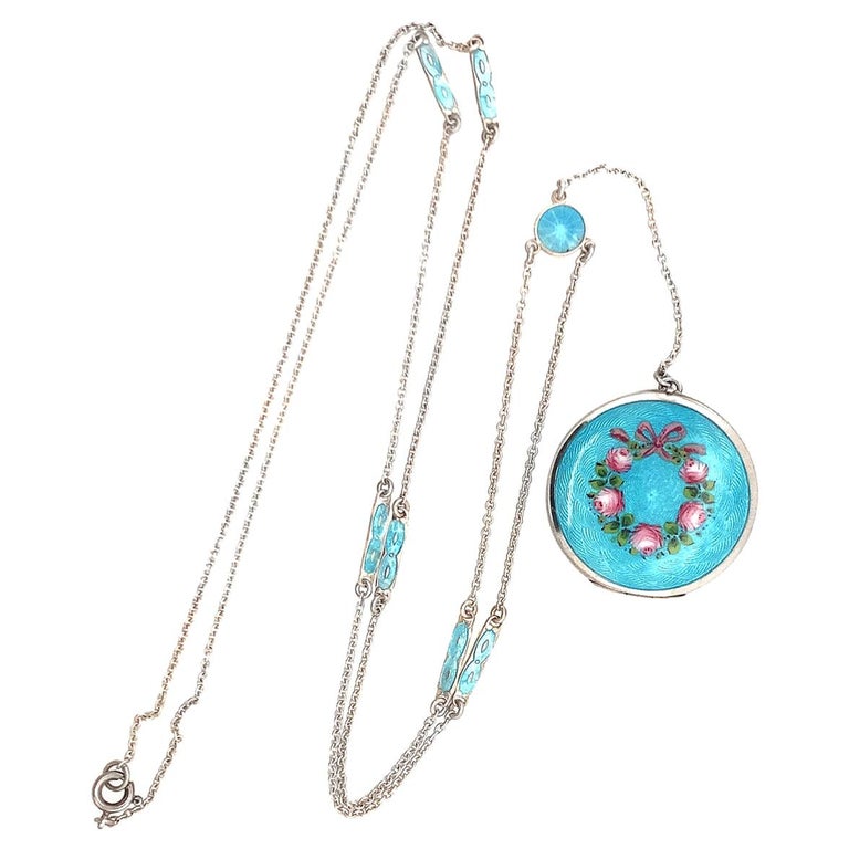 Antique Sterling and Enamel Locket For Sale at 1stDibs vintage