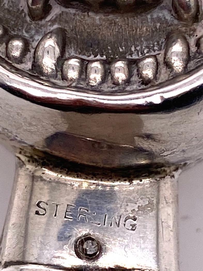 Antique Sterling and Mother of Pearl Jester Rattle In Excellent Condition In New York, NY
