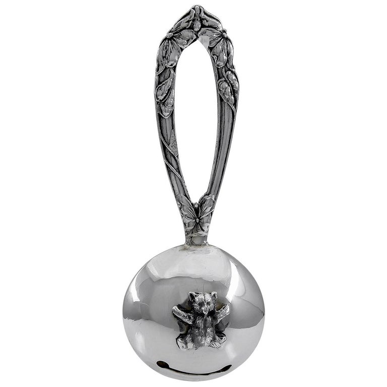 Antique Sterling Baby Rattle For Sale at 1stDibs