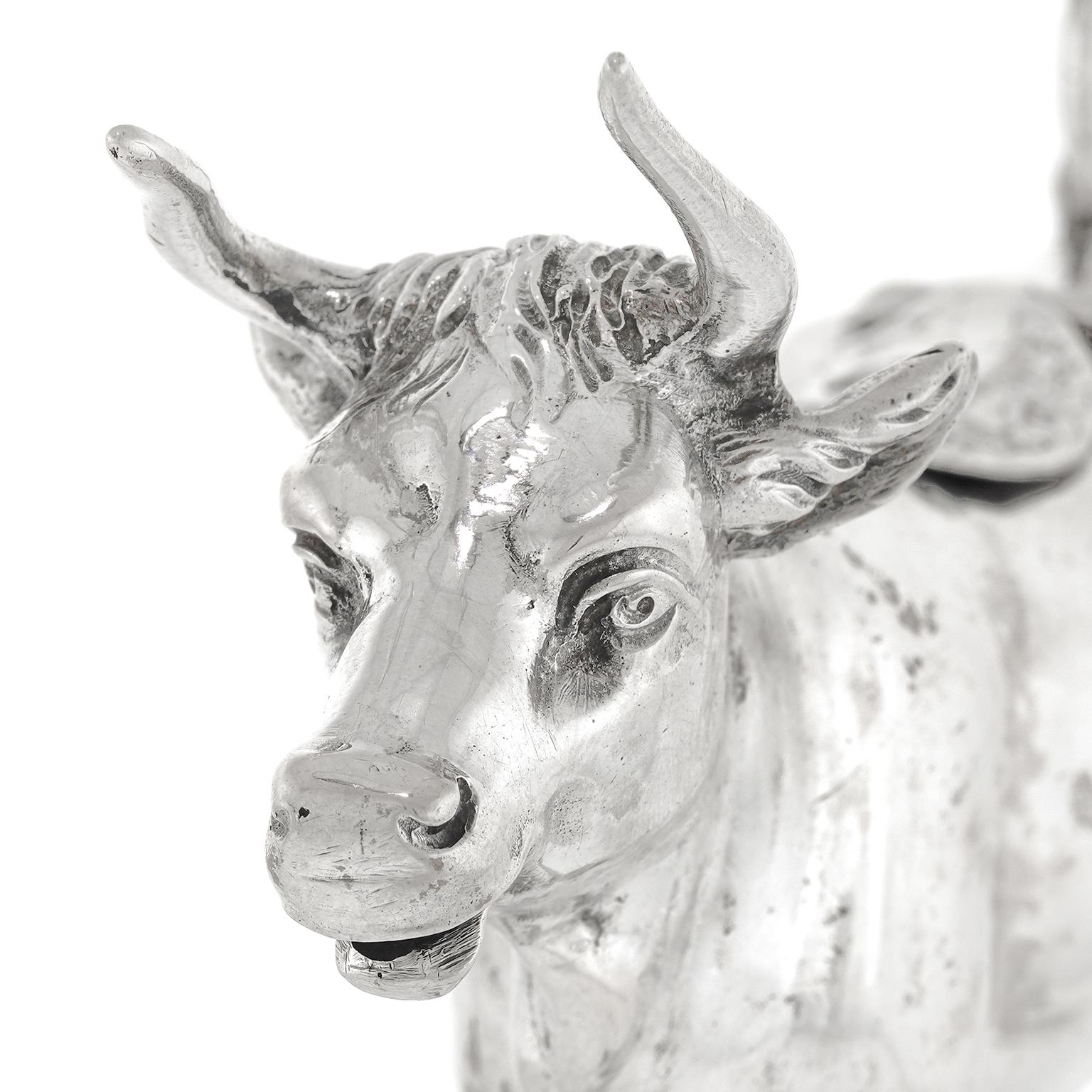 Antique Sterling Cow Creamer For Sale 1