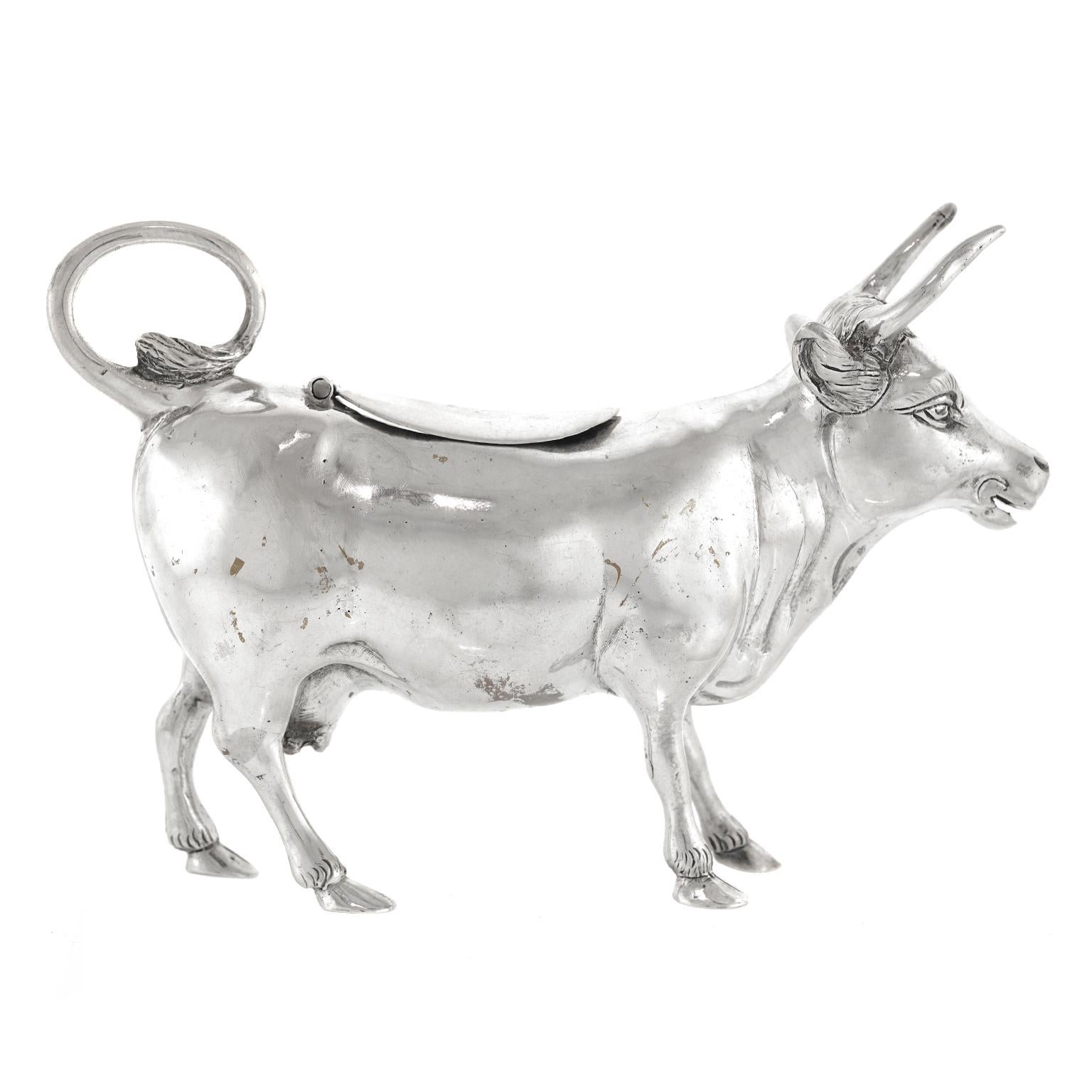 Silver Antique Sterling Cow Creamer For Sale