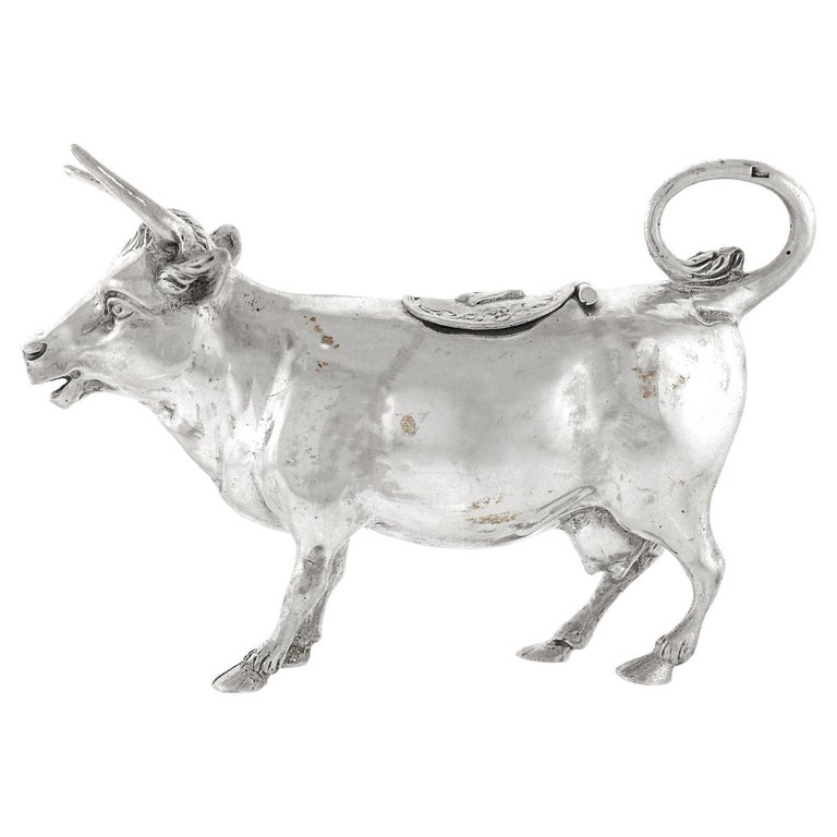 Antique Sterling Cow Creamer For Sale at 1stDibs